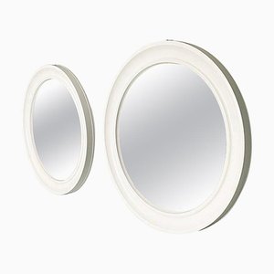 Miroirs Ronds Modernes en Plastique Blanc par Carrara & Matta, 1980s, Set de 2