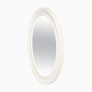 Miroir Ovale Moderne en Plastique Blanc par Carrara & Matta, 1980s