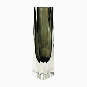 Italian Mid-Century Modern Gray Murano Glass Vase, 1970s