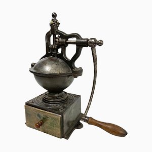 Molinillo de café francés de hierro fundido, siglo XIX