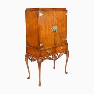 Mueble bar de madera nudosa de nogal, siglo XX