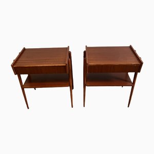 Swedish Bedside Tables in Mahogny, 1960s, Set of 2