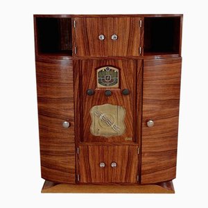Art Deco T.S.F. Record Player Radio Cabinet from Maison Chanson, 1930s