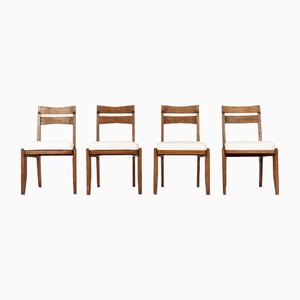 Stühle aus Bouclette Stoff von Guillerme & Chambron für Votre Maison, 1950, 4er Set
