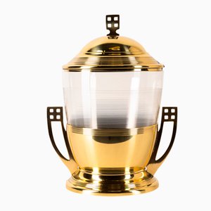 Art Deco Bowl Brass and Glass Viennas Around 1920s