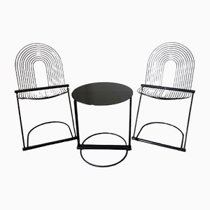 Swing Chairs and Table by Jutta & Herbert Ohl for Rosenthal Studio Line, Set of 3