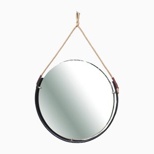 Specchio in ottone placcato in nichel, anni '60