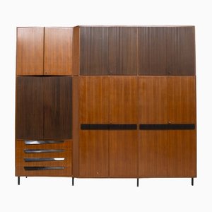 Italienischer Vintage Vintage Schrank aus Nussholz & Grissinato Holz