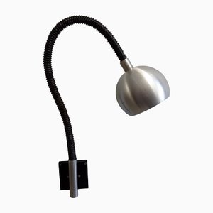 Vintage Adjustable Wall Lamp With Black-Covered Swan Neck from Raak, 1970s