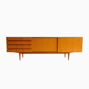 Credenza in ciliegio con ante scorrevoli di Wilhelm Renz, anni '60