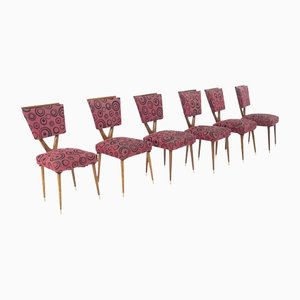 Rote Vintage Esszimmerstühle von Gianni Vigorelli, 6er Set