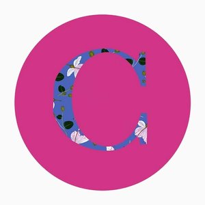 Letter C Shiny Fuchsia Placemat by MariaVi