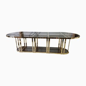 Brass and Glass Dining Table, 1970s