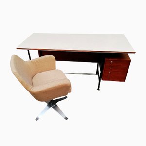 Schreibtisch und Sessel von Gio Ponti für Studio PFR, Italien, 1950er, 2er Set