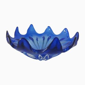 Vintage Glass Bowl with Pointed Edge, Czechoslovakia, 1960s