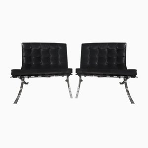 Sillas Barcelona de Ludwig Mies van der Rohe para Knoll International. Juego de 2