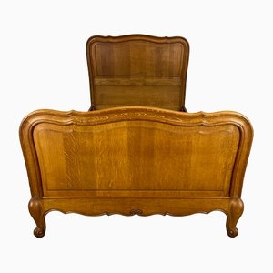 Vintage French Louis XV Style Oak Single Bed