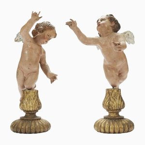 Couple of Angels Figures, 1700s, Set of 2
