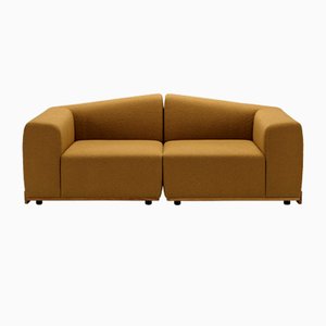 Senffarbenes Saler 2-Sitzer Sofa von Santiago Sevillano für Emko, 2er Set