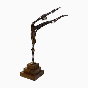 Bronze Dancer Sculpture by A. Grazioli, Italy, 1970s