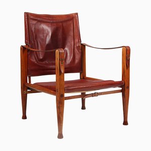 Leder Safari Stuhl von Kaare Klit für Rud Rusmusen, 1960er