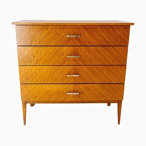 Mid-Century French Oak Veneer Commode Chest of Drawers, 1950s