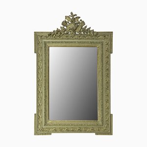 French Stucco Mirror with Bronze Patina Vegetal Patterns, 1890s