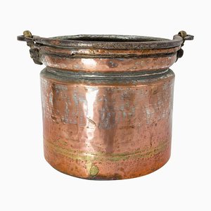 19th Century French Planter Copper Jardinière with Handle