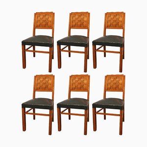 French Mid-Century Dining Chairs, 1950s, Set of 6