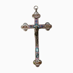 Italian Crucifix with Roman and Vatican Monuments, 1800s