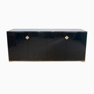 French Black Lacquered Sideboard by Pierre Vandel, Paris, 1970s