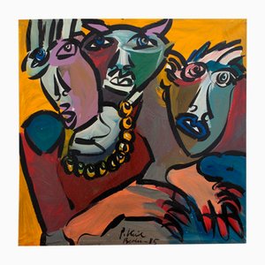 Peter Robert Keil, Rolling Stones, Three Heads, 1985, Acrylic on Canvas