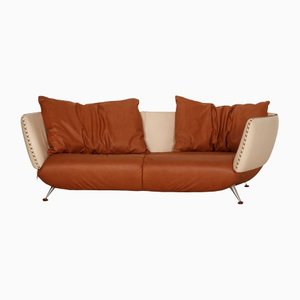 Cream Imitation Leather DS 102 3-Seat Sofa from de Sede