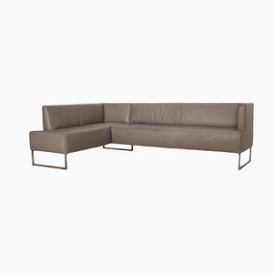 Grey Leather Corner Sofa from Koinor