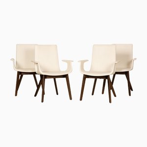 D27 Leather Chairs in Cream from Hülsta, Set of 4