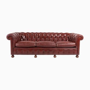 Chesterfield Three Seats Leather Sofa