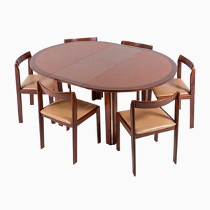 Vintage Italian Modern Dining Table & Chairs, 1960s, Set of 7