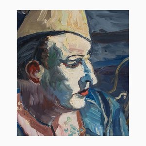 Georges Prestat, Pierrot Clown, 1948, Oil on Canvas
