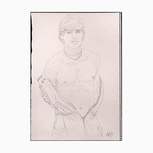 Anthony Roaland, Portrait of a Boy, Original Zeichnung, 1981