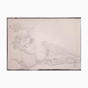 Anthony Roaland, Boy With Glasses, Original Drawing, 1981
