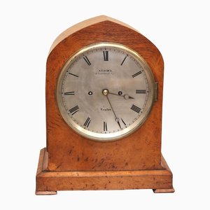 Burr Oak Bracket Clock, England, 1840s