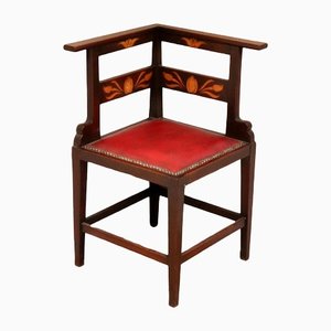 Chaise d'Angle Art Nouveau en Acajou