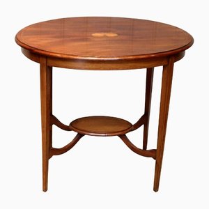 Oval Inlaid Mahogany Side Table