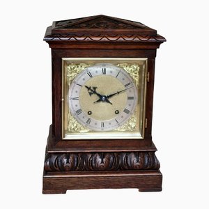 Solid Carved Oak Bracket Clock
