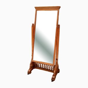 Specchio edoardiano in legno di frassino massiccio