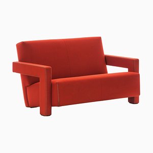 Red Wide Utrecht Sofa by Gerrit Thomas Rietveld for Cassina