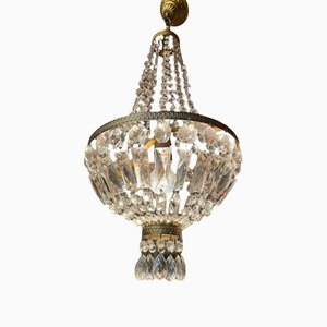 Small French Basket-Shaped Chandelier