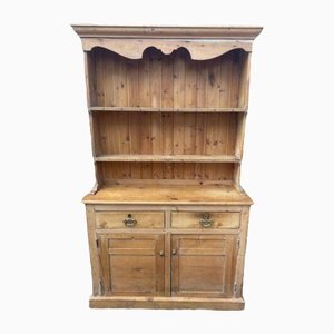 Antique Victorian Pine Kitchen Housekeepers Dresser Cabinet, 1860