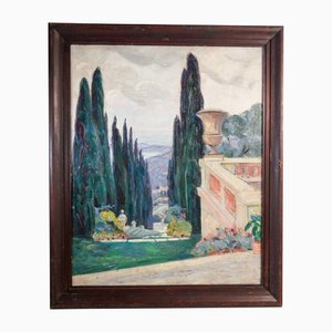 Después de Jean Perret, Paisaje provenzal, siglo XX, óleo sobre lienzo, enmarcado