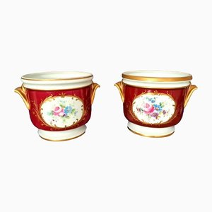 Limoges Hand Painted Planters, Set of 2